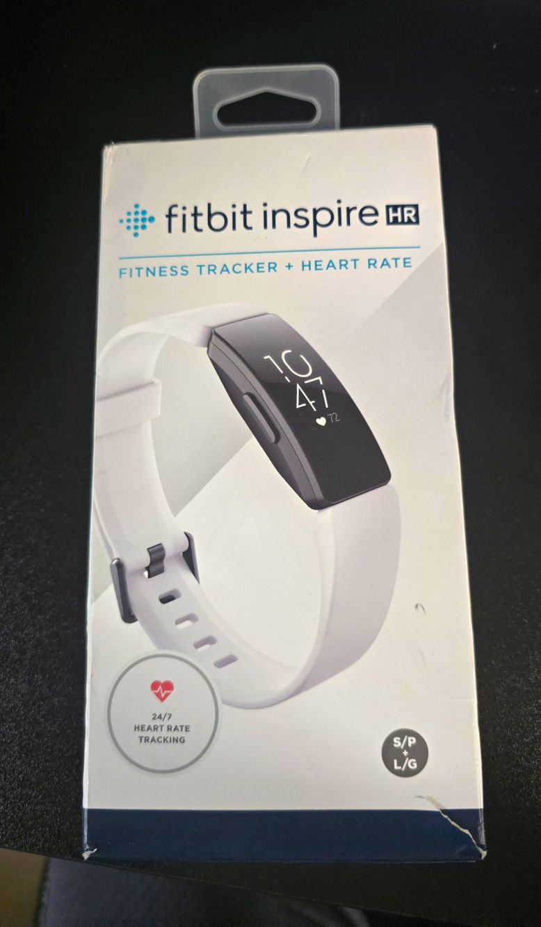 Fitbit Inspire HR Activity Tracker Heart Rate Monitor White/Black S/P L/G Cable